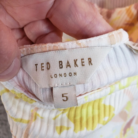 Ted Baker Effi Cut out Twist Back Bodycon Floral Spring Summer Dress Sz 12 - Picture 11 of 13